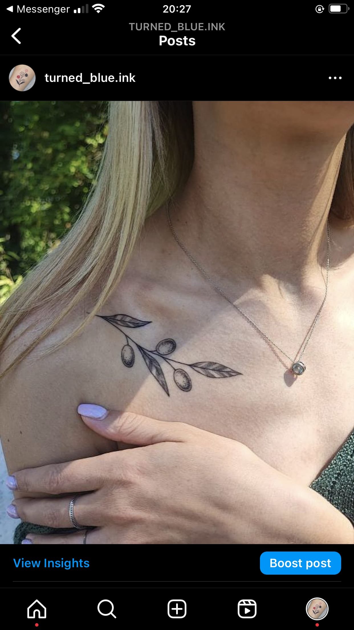 Sugijusi tatuiruotė, darbas nr. 10 — Turned Blue Ink